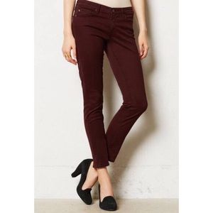 AG Abbey Bordeaux sateen ankle pants - size 25